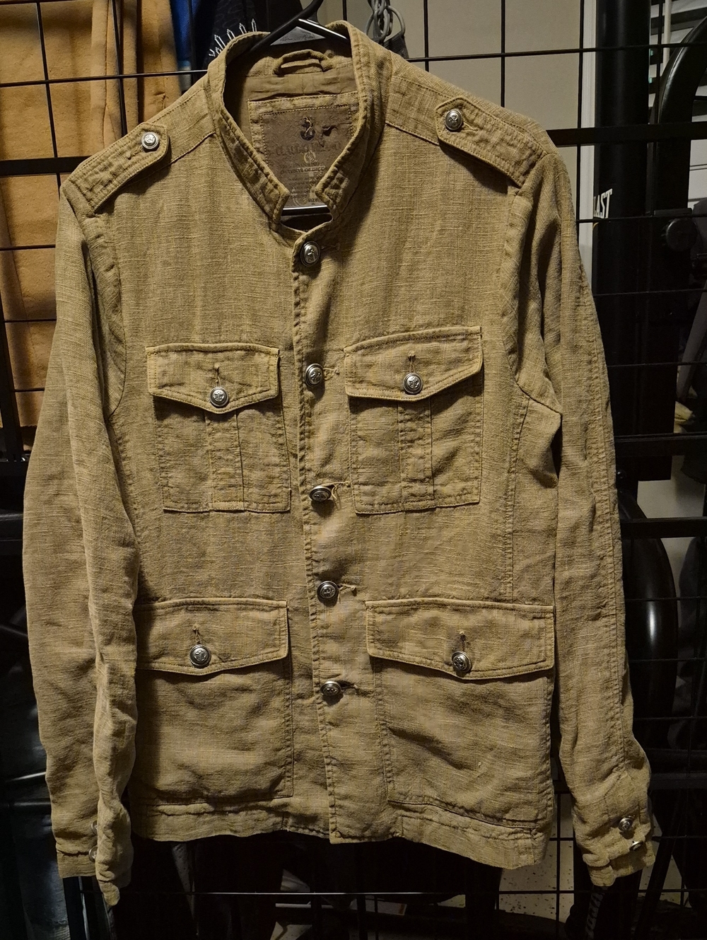 Men's Military-Style Field Jacket in Olive Brown